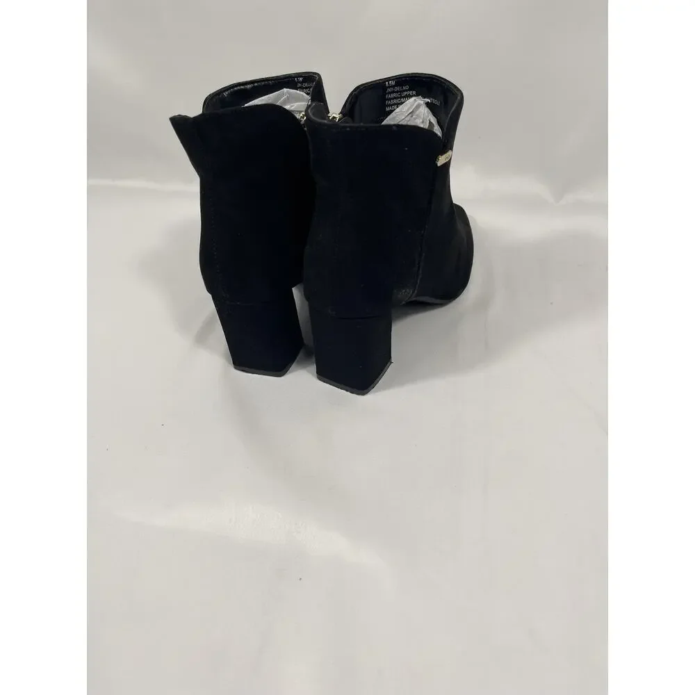Jones New York Shoes Women's Size 8.5 Black Delno Booties Heels Block Zip Suede - Picture 5 of 7